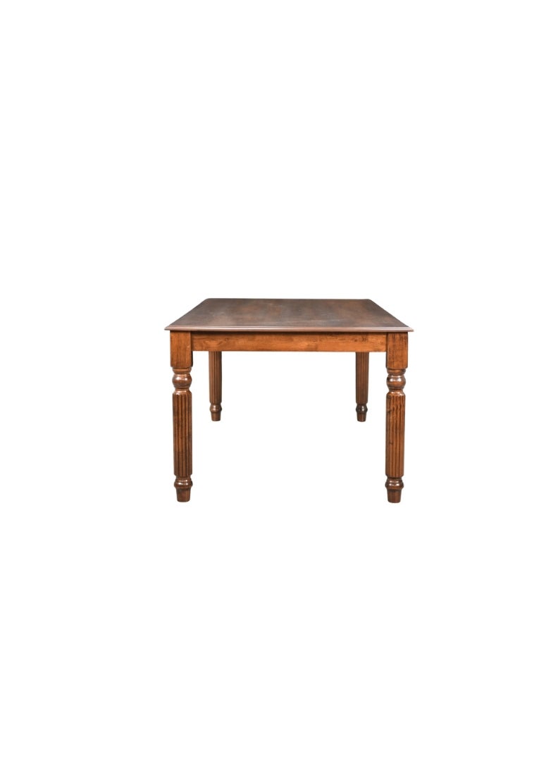 Royaloak Texas Wooden Dining Set 6 Seater, Solid Wood, Wooden Legs, Wooden Veneer Top, Turned Fluted Legs, Cushioned High Backrest, Carved Designed Backrest, Dining Table 6 Seater. - Image 4